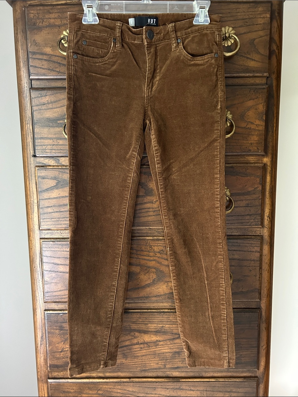 Kut from the Kloth Diana Brown Corduroy Skinny Jeans, Size 2
